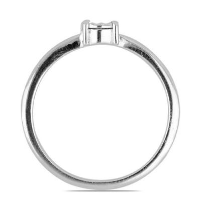 BUY NATURAL WHITE DIAMOND DOUBLE-CUT GEMSTONE RING IN 925 SILVER